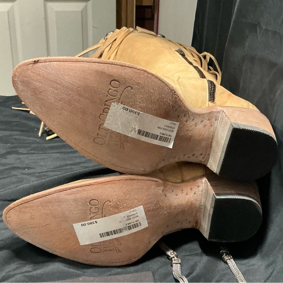 Old Gringo Tan Fringe Western Boots New no box Size 8.5 - Picture 5 of 5